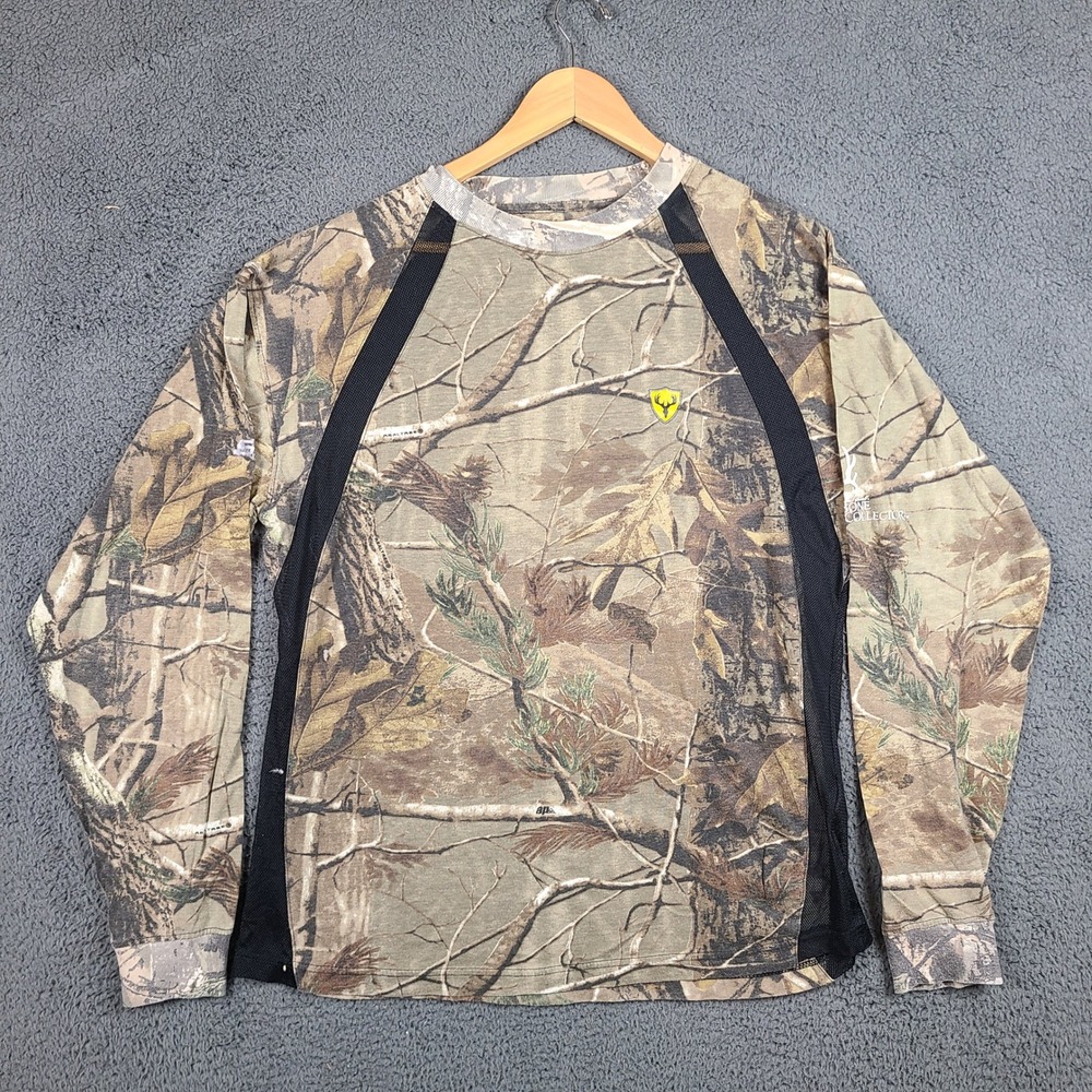 Scent Shield Bone Collector Realtree AP Camo Mesh Long Sleeve Shirt Mens Medium